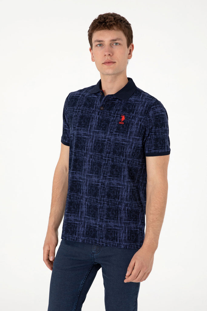 Muška-Teget-Plava-Polo-Majica-Kratkih-Rukava-2103243VR033-1